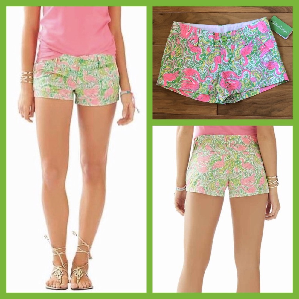 Lilly Pulitzer Walsh Shorts Hot Wings Flamingo